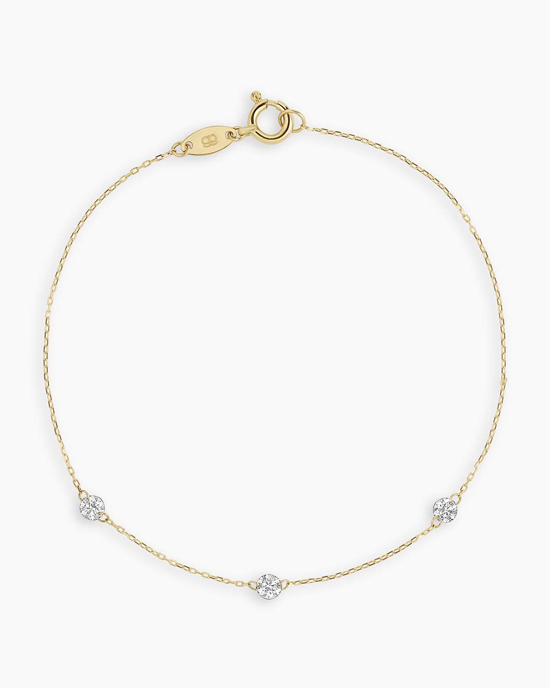 Floating Diamond Stationary Trio Bracelet