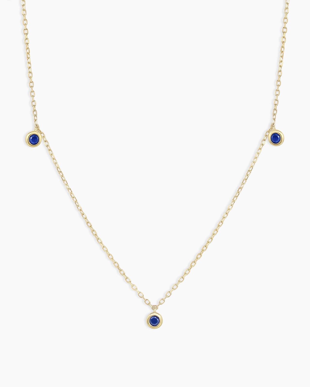 Classic Blue Sapphire Trio Necklace