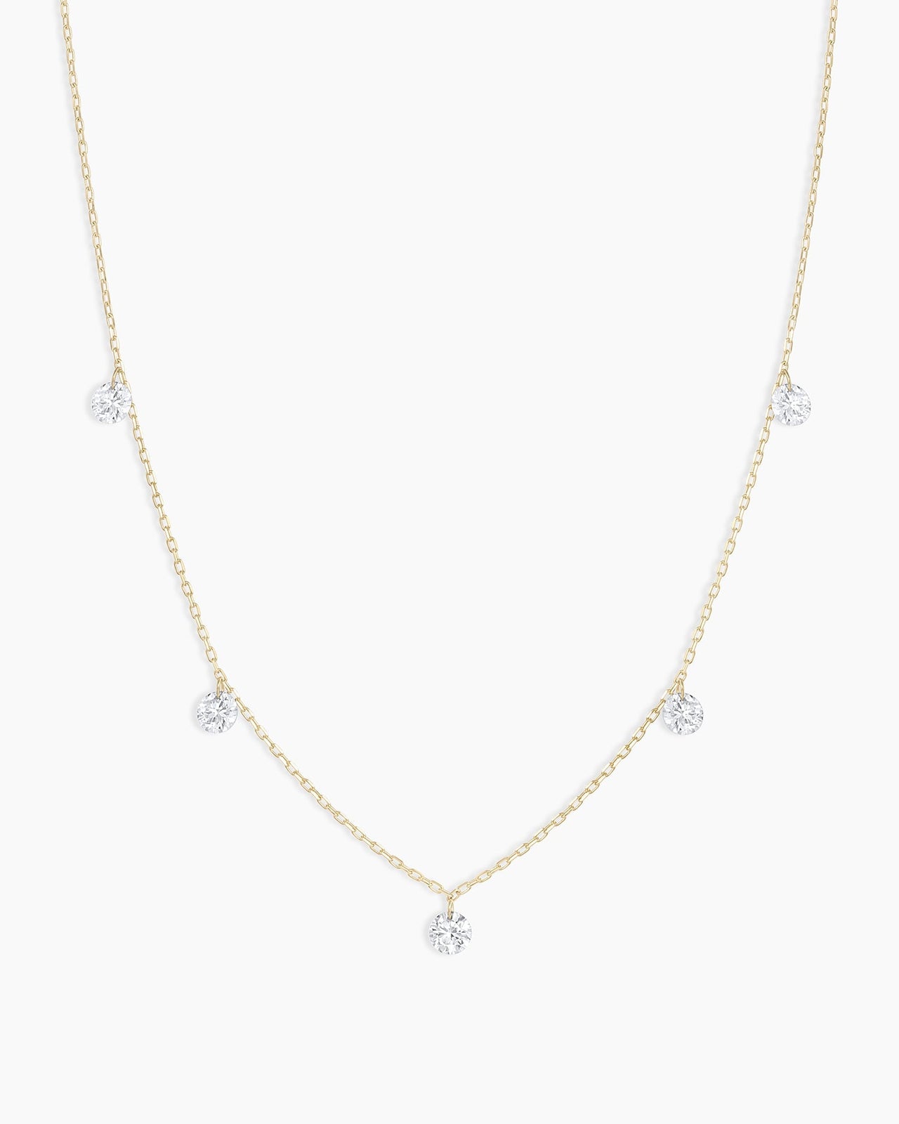 Floating Diamond Flutter Necklace