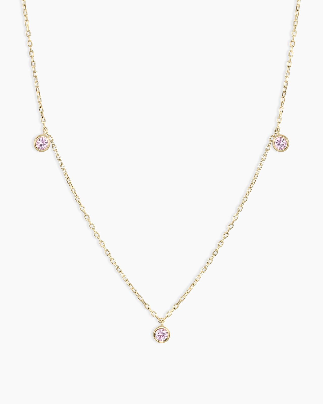 Classic Pink Sapphire Trio Necklace