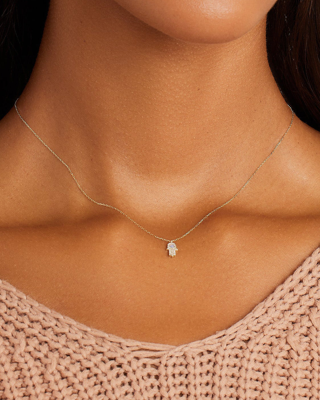 Diamond Hamsa Necklace