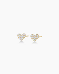 Thumbnail for Diamond Pavé Heart Studs