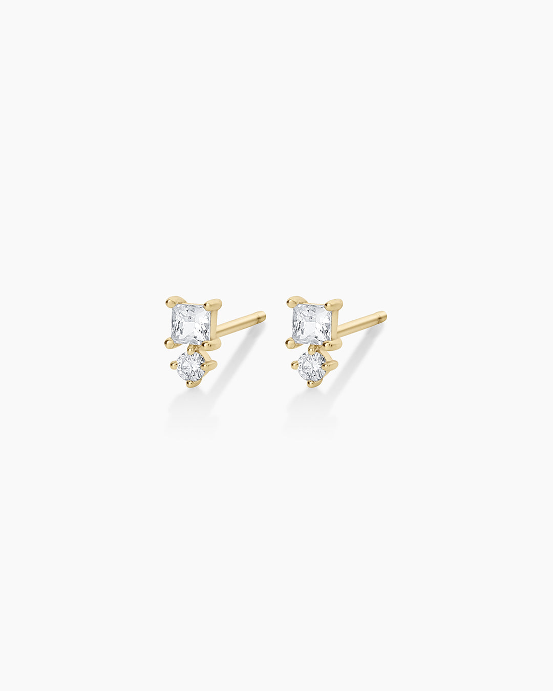 Diamond and White Sapphire Studs