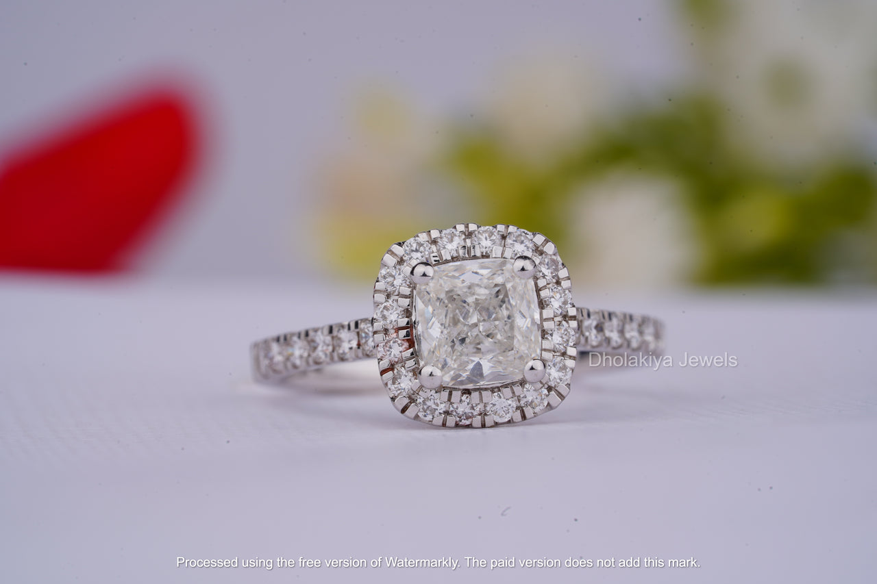 Elongated Cushion Cut Ring