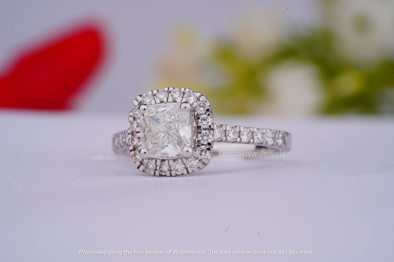 Elongated Cushion Cut Ring