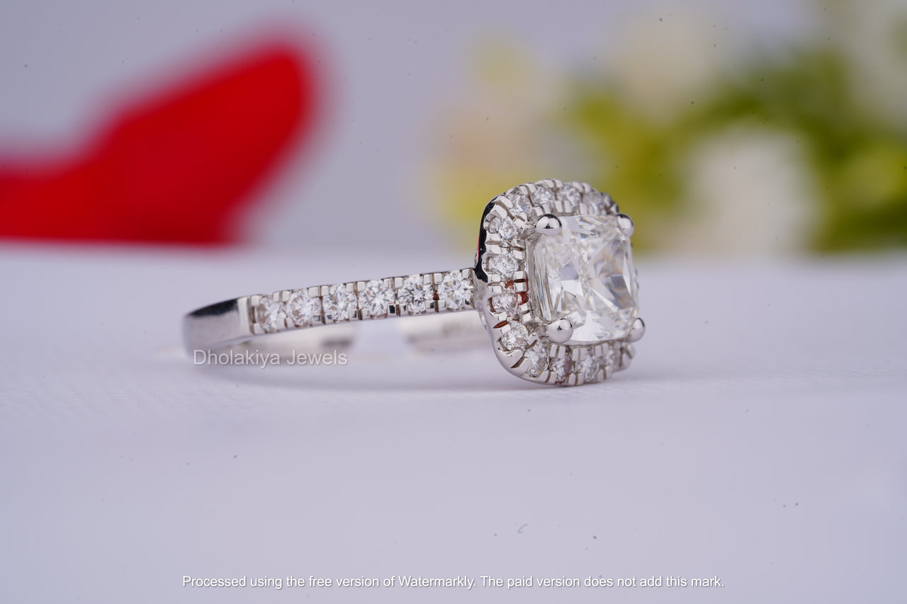 Elongated Cushion Cut Ring