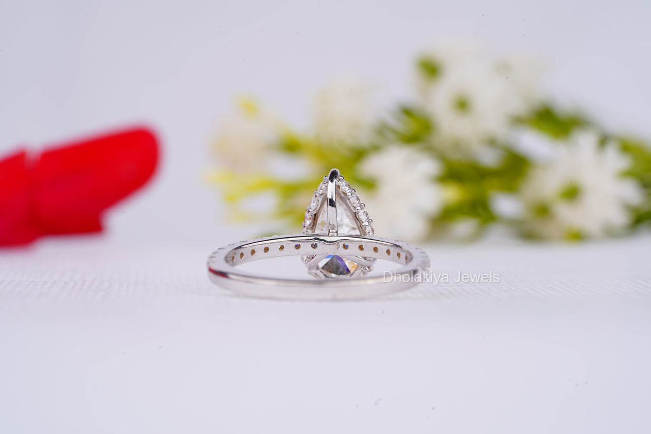 Pear Cut Lab Grown Diamond Ring