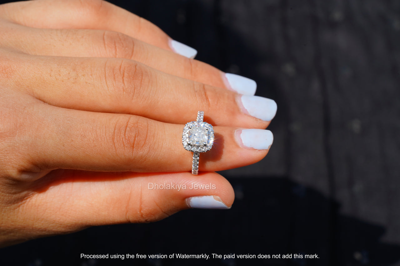 Elongated Cushion Cut Ring