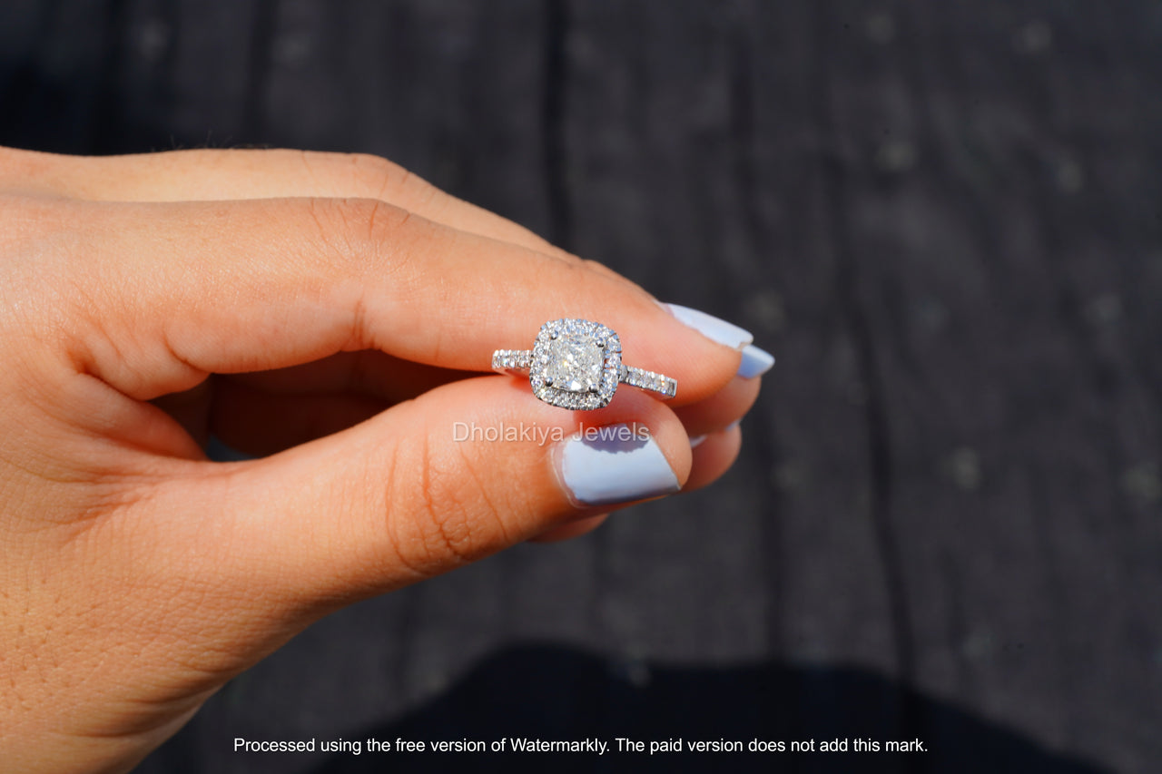 Elongated Cushion Cut Ring