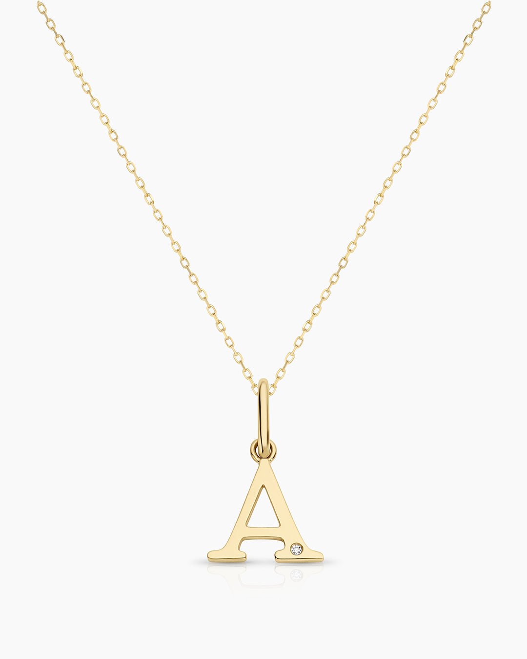 Diamond Vintage 18K Alphabet Charm Necklace