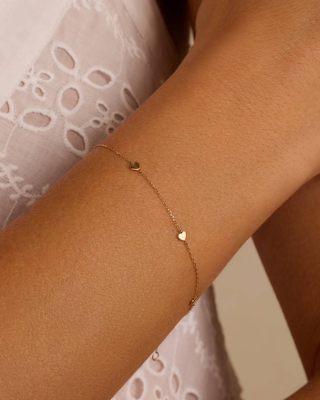 14k Gold Heart Bracelet