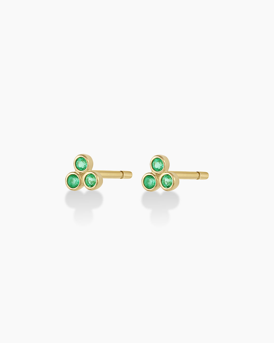 Classic Emerald Trio Studs