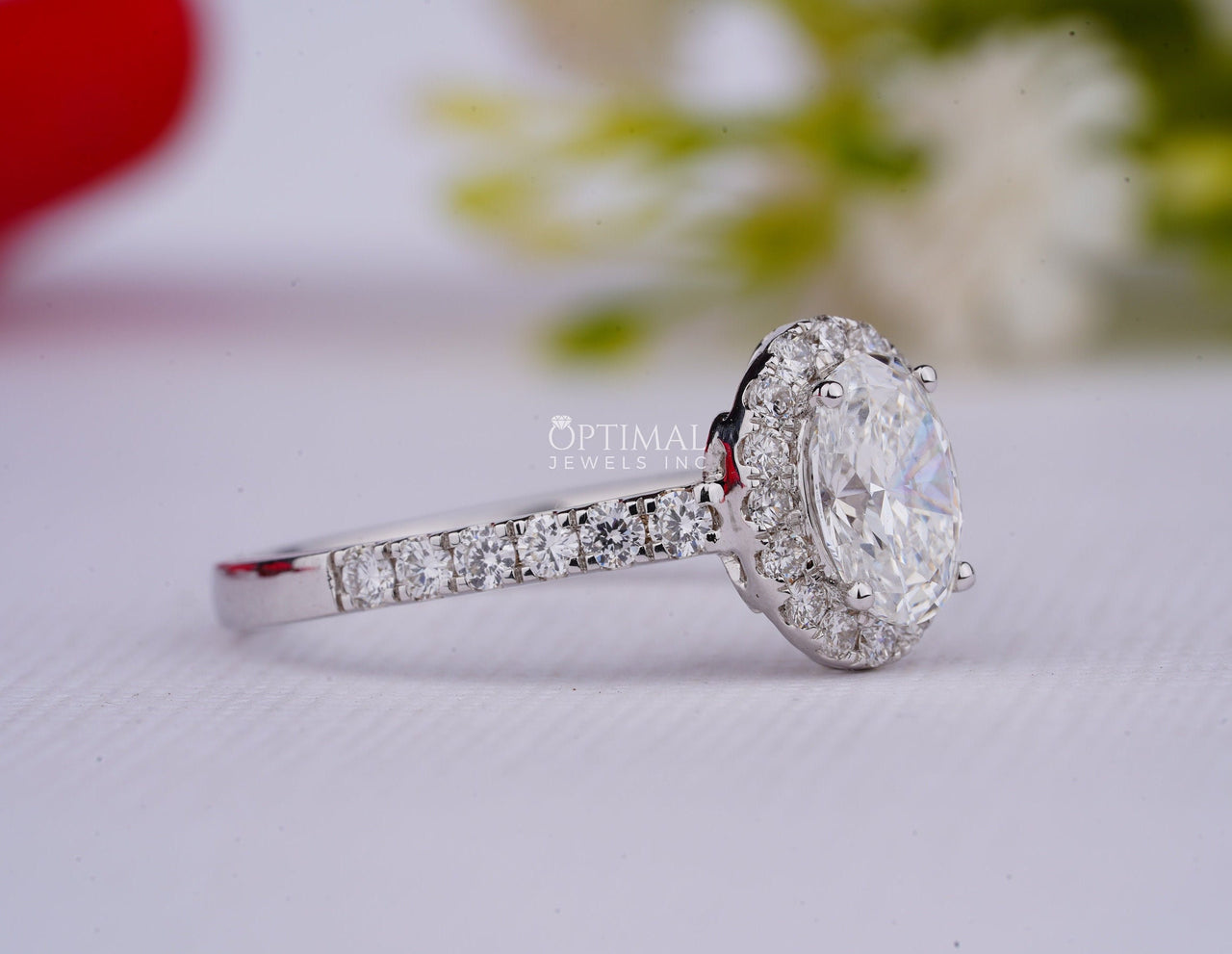 2.00CT Oval Cut Lab Grown Diamond Ring