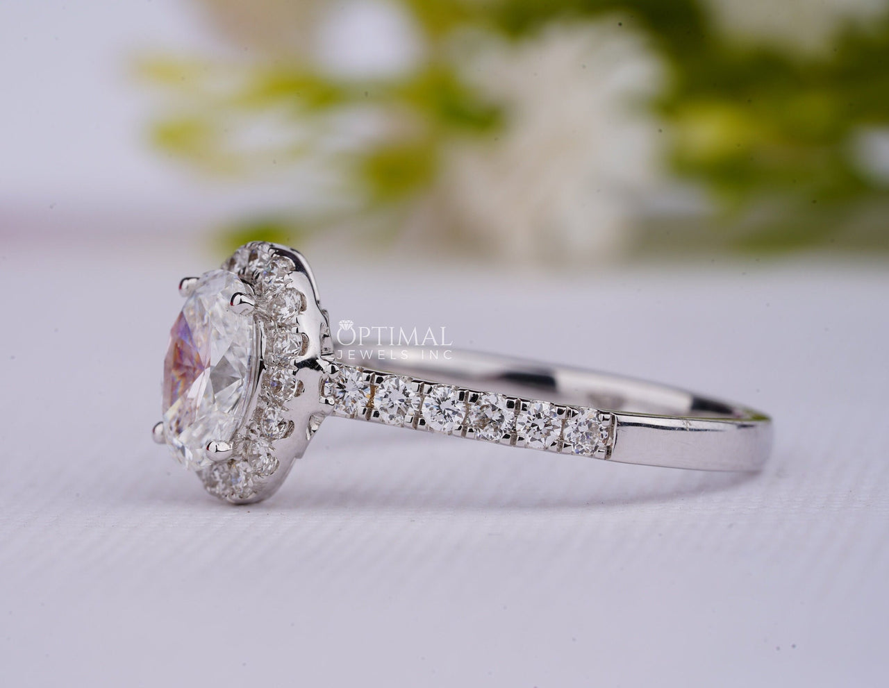 2.00CT Oval Cut Lab Grown Diamond Ring