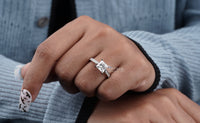 Thumbnail for Princess Cut Lab Diamond Ring 2.00 Ctw IGI Certified White Gold Wedding Band Pave Set Stunning Sparkle For Your Special Occasion For Her