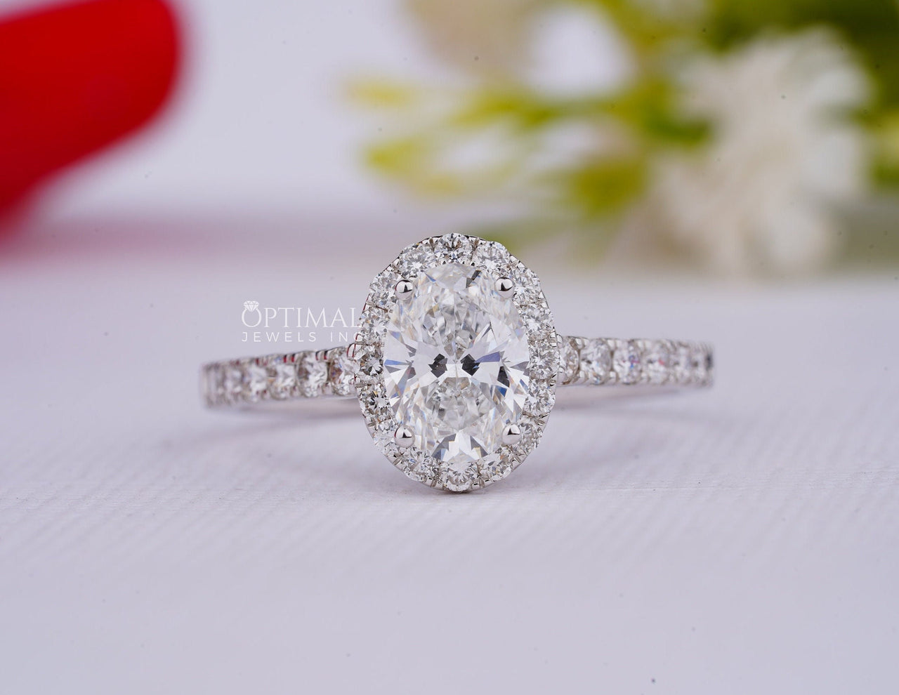 2.00CT Oval Cut Lab Grown Diamond Ring