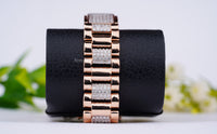 Thumbnail for Luxurious Rose Gold Men's Diamond Bracelet, 2.00 Ctw Lab Grown Pave Set Diamonds, Bold Design and Intricate Detailing, Ideal Gift For Him