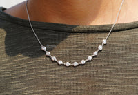 Thumbnail for Elegant White Gold Necklace 1.10 CTW Small Round Lab Grown Diamond Necklace 18