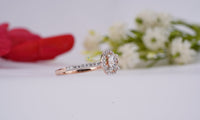 Thumbnail for Brilliant Round Cut Lab Diamond Wedding Ring 1.50 Ctw IGI Certified Halo Lab Grown Diamond Ring Rose Gold Engagement Ring Gift For Women