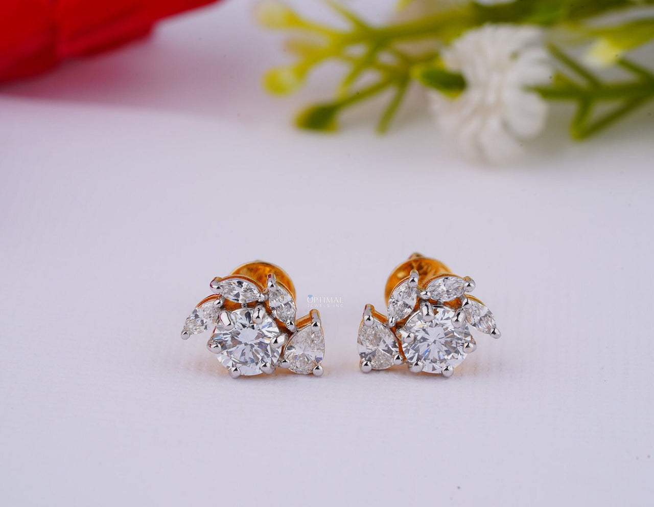 Multi Lab Grown Diamond Earrings 4.00 Ctw IGI Certified Diamond Earrings Yellow Gold Stud Earrings For Women Perfect For Every Occasion