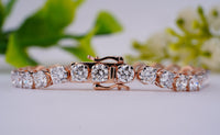 Thumbnail for Impressive 23.00 CTW Lab-Grown Round Diamond Bracelet, IGI Certified Round Cut Diamonds Rose Gold Tennis Design Bracelet, For Men and Women