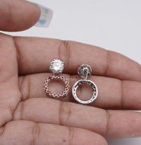 Thumbnail for 2.44 Ctw Round Lab Diamond Earring Red Halo Diamond Earring Stud Earring White Gold Jacket Earring Lab Grown Diamond Perfect Gift For Women