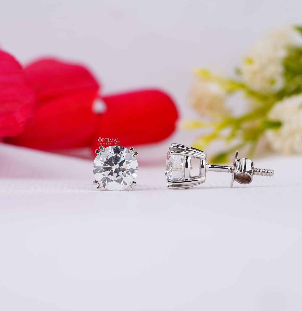 Round Cut Lab Diamond Earrings 1.00 Ctw White Gold Earrings Stud Earrings Claw Prong Earrings Everyday Wear Earring Anniversary Gift For Her