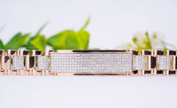 Thumbnail for Luxurious Rose Gold Men's Diamond Bracelet, 2.00 Ctw Lab Grown Pave Set Diamonds, Bold Design and Intricate Detailing, Ideal Gift For Him