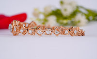 Thumbnail for Modern Design Square Setting Bracelet Round & Princess Cut Lab Grown Diamond Bracelet 1.50 Ctw Rose Gold Cluster Diamond Bracelet For Women