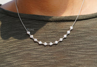 Thumbnail for Elegant White Gold Necklace 1.10 CTW Small Round Lab Grown Diamond Necklace 18