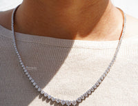 Thumbnail for Gorgeous Round Lab Grown Diamond Necklace 20.50 CT Tennis Necklace, 18K White Gold Necklace, 18 Inch Women's Necklace, Perfect For Occasions