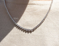 Thumbnail for Gorgeous Round Lab Grown Diamond Necklace 20.50 CT Tennis Necklace, 18K White Gold Necklace, 18 Inch Women's Necklace, Perfect For Occasions