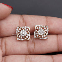 Thumbnail for Unique 1.40 CTW Lab-Grown Diamond Flower Stud Earring, Cluster Set Lab Diamond 18K Gold Earring, Special Occasions Wear, Earring For Women