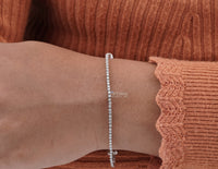 Thumbnail for Sleek Round Lab-Grown Diamond Bracelet, 1.00 CT Round Cut Diamond Bracelet, White Gold Bracelet, Delicate Everyday Wear, Ideal Gift for Her