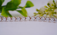 Thumbnail for Impressive 23.00 CTW Lab-Grown Round Diamond Bracelet, IGI Certified Round Cut Diamonds Rose Gold Tennis Design Bracelet, For Men and Women