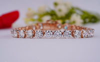 Thumbnail for Impressive 23.00 CTW Lab-Grown Round Diamond Bracelet, IGI Certified Round Cut Diamonds Rose Gold Tennis Design Bracelet, For Men and Women