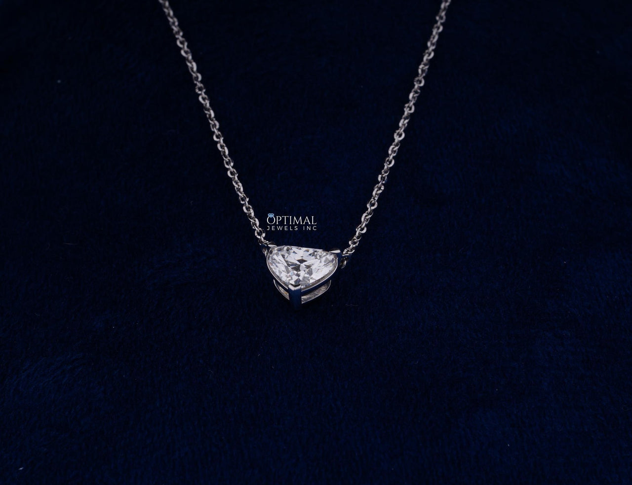 Stunning White Gold Heart Necklace, Lab Grown Diamond, 1.50 Ctw Solitaire Pendant, 18" Chain Everyday Wear Pendant, Special Gift For Wife