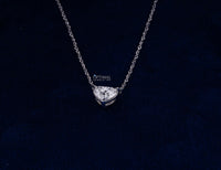 Thumbnail for Stunning White Gold Heart Necklace, Lab Grown Diamond, 1.50 Ctw Solitaire Pendant, 18